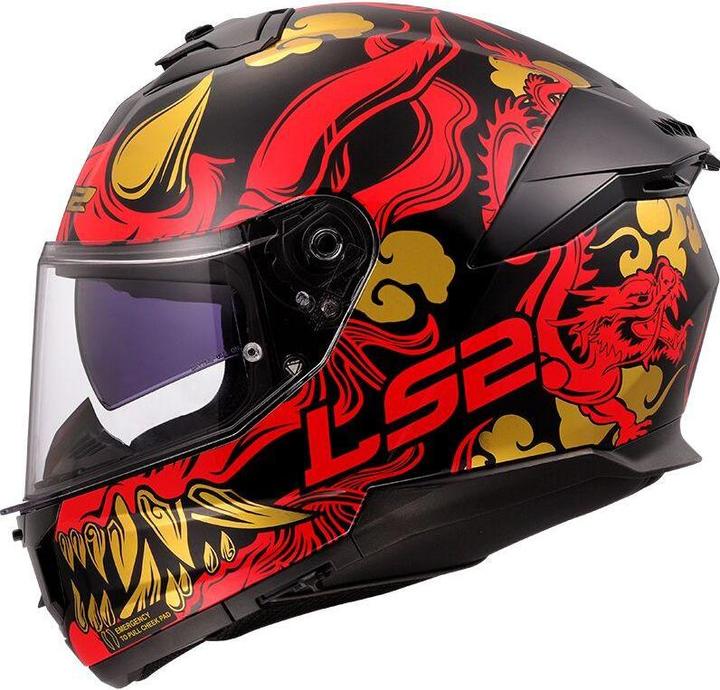 Actual product image LS2 FF808 STREAM II DRAKO Integralhelm schwarz-rot XS (XS)