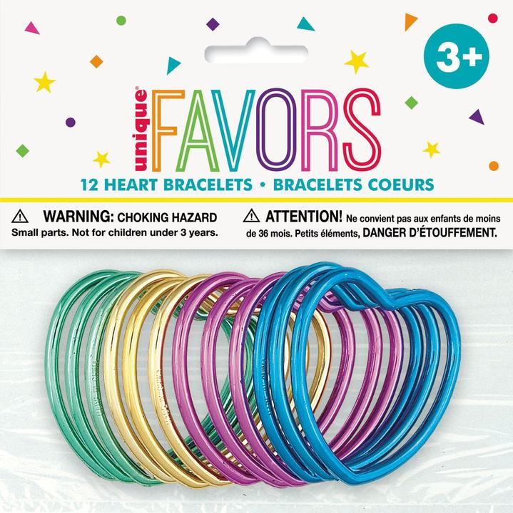 Immagine prodotto Unique Braccialetti con cuore scintillante (12 pezzi) (In plastica)