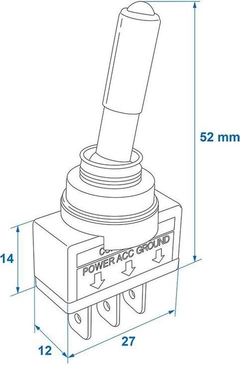 Immagine prodotto ProPlus Interruttore a levetta LED verde 12V-max. 20A in confezione blister