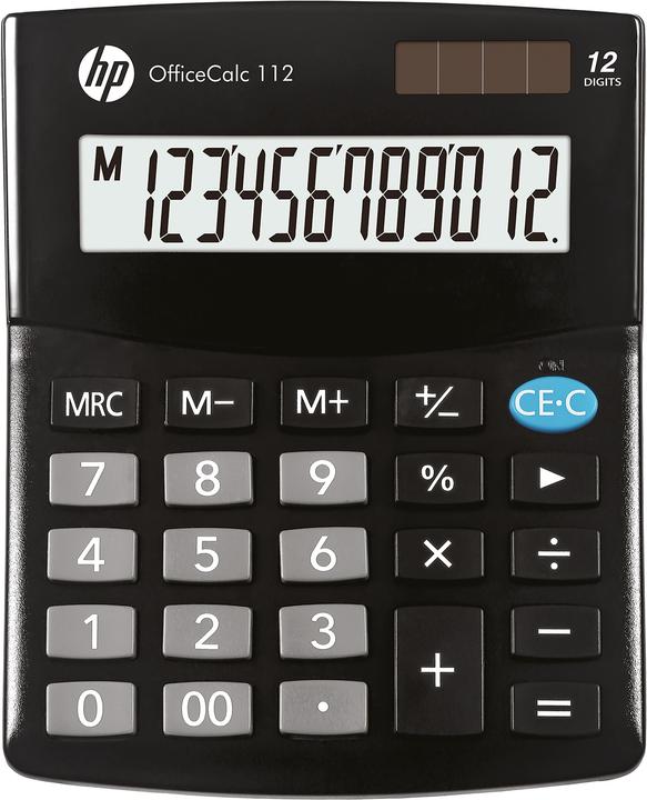 Produktbild HP OfficeCalc 112 Tischrechner schwarz (Solarzellen, Batterien)