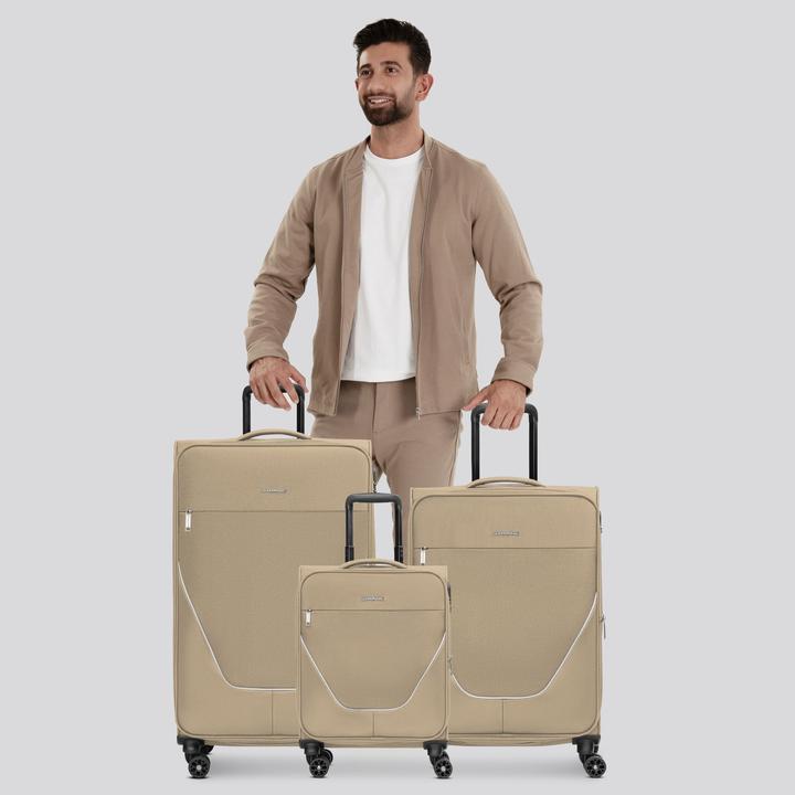 Actual product image Stratic taska 4-wheel suitcase set, 3 pieces, with stretch fold (233 l, XL (from 140l))