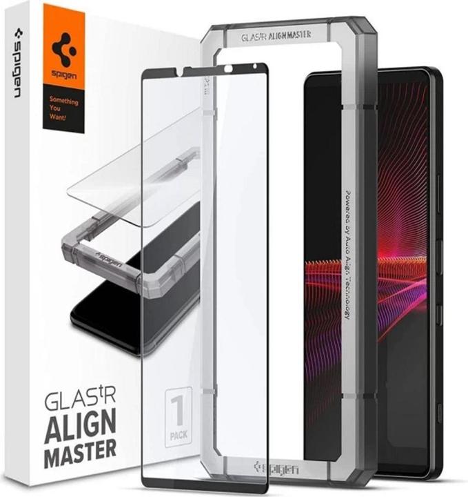 Produktbild Spigen Tempered Alm Glass Fc Sony Xperia 1 Iii Black (1 Stück)