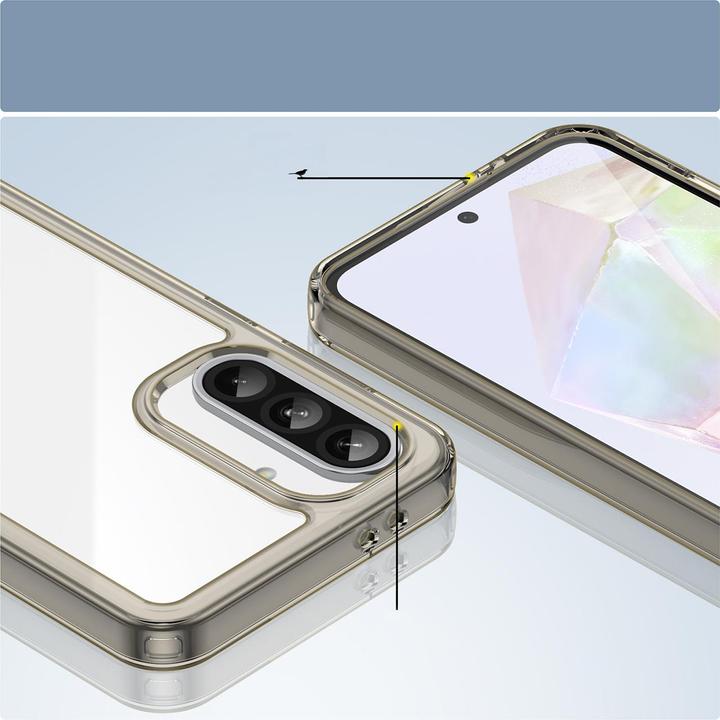 Produktbild Hurtel Outer Space Case für Samsung Galaxy A26 Cover mit flexiblem Rahmen - Halbtransparent, Schwarz (Samsung Galaxy A26)