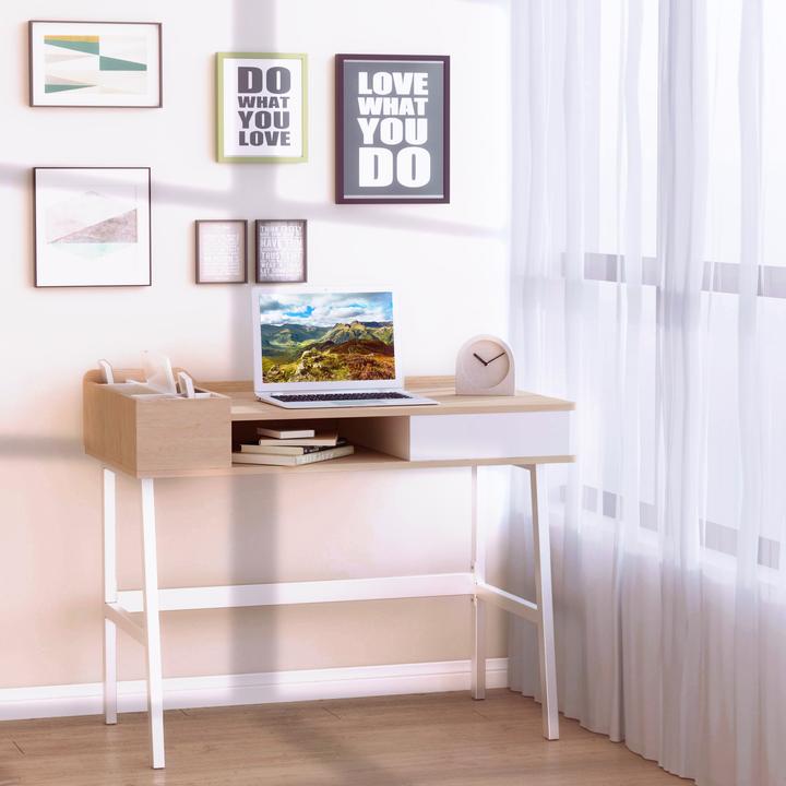Produktbild Homcom Schreibtisch Trendiges Industrie-Design, Metallgestell mit pulverbeschichteter Oberfläche (100 x 55 x 81.5 cm)