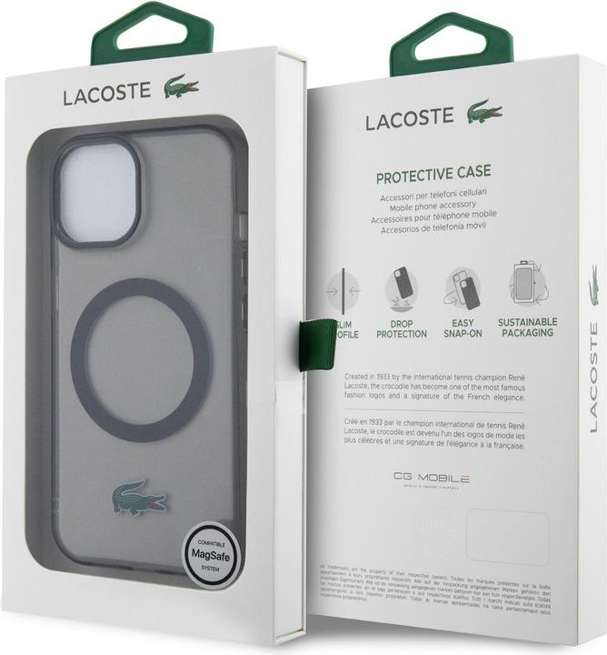 Image du produit Lacoste LCHMP15MULOK iPhone 15 Plus 6.7" czarny/black hardcase Transparent MagSafe (Apple iPhone 15 Plus, Apple iPhone 14 Plus)
