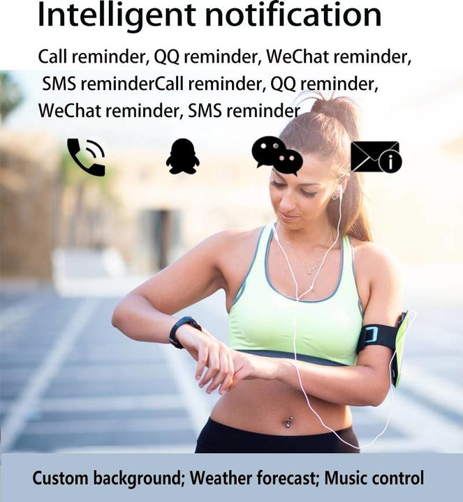 Image du produit PhoneLook Active Fitness Tracker M7 Bracelet sportif intelligent Montre connectée Bluetooth foncé