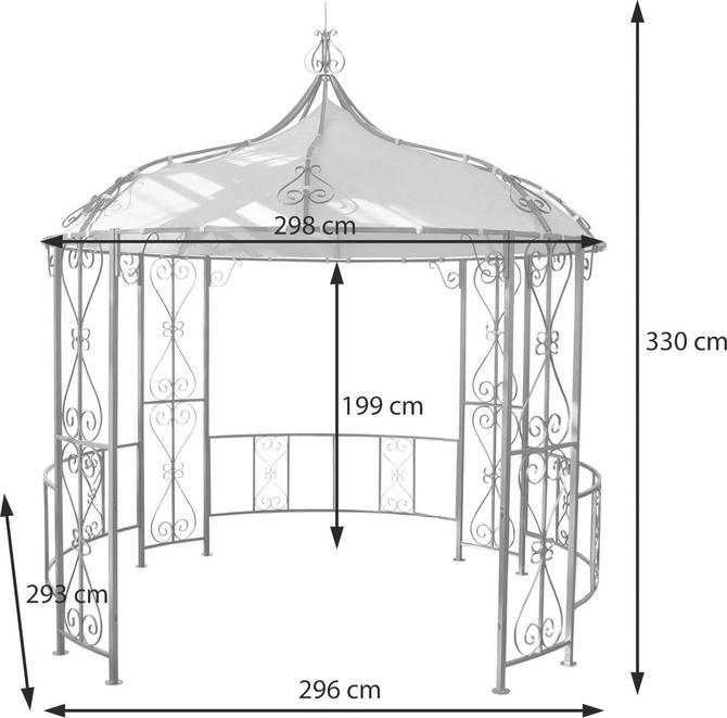 Produktbild Swisshandel24 Pergola Almeria, Rundpavillon Garten Pavillon, stabiles Stahl-Gestell Ø 3m - terrakotta-braun (300 cm, 300 cm)