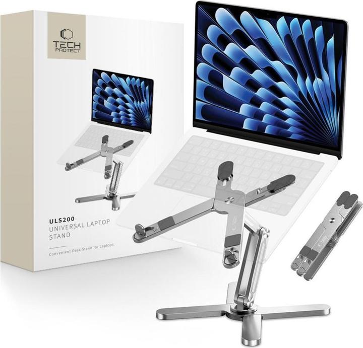 Actual product image Tech-Protect ULS200 universal stand for laptops up to 16" - silver