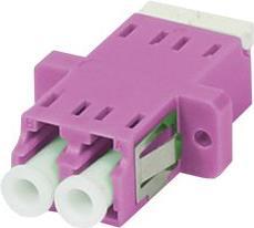 Synergy 21 LWL-Kupplung,LC-Buchse/LC-Buchse, 50/125u Multimode OM4, erika-violett, duplex, PVC, mit Flansch, mi