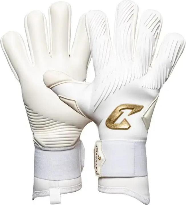 Catch & Keep Fussballhandschuhe Invictus White Gold Gr. 8 Torwart Goalie Handschuhe (8)