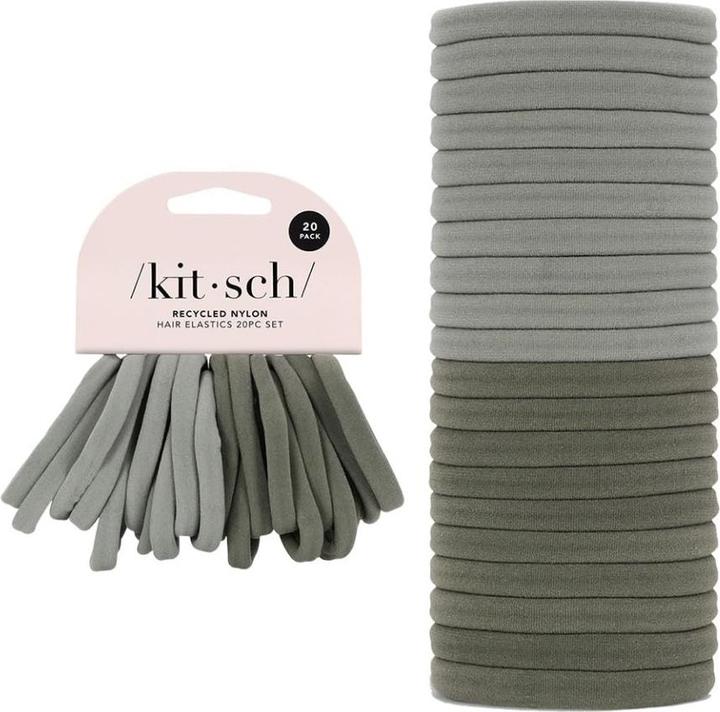 Kitsch Nylon Gummibänder 20 teiliges Set Eukalyptus (Haargummi)