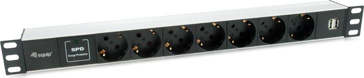 Produktbild equip Steckdosenleiste 1HE8fach Schuko16A, Kabl. si (7 x, CEE 7/7, 1.80 m)