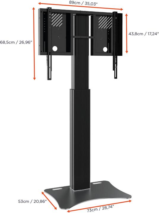 Produktbild Celexon Elektrischer Standfuss Expert Adjust 4286PB - 70 cm Schwarz (86", 136 kg)