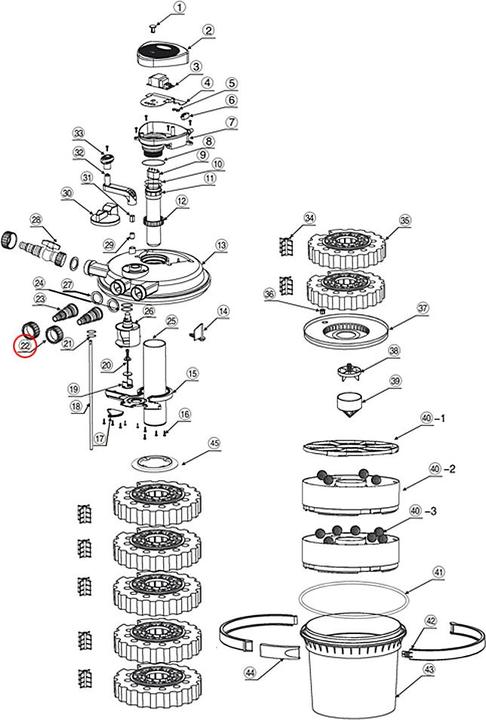 Produktbild SunSun Druckteichfilter CPF-15000 Ersatzteil Schraubring Teichfilter