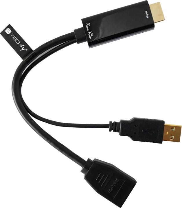 Image du produit Techly Adaptateur HDMI M vers DisplayPort F + USB-A M 4Kx2K 30Hz (HDMI, 1.10 cm)