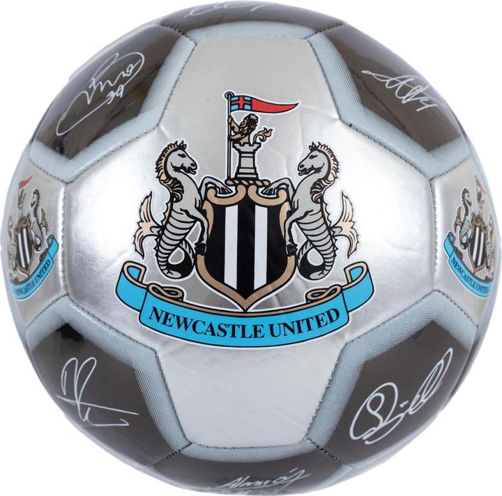 Newcastle United FC Metallic Fussball mit Unterschriften (5)