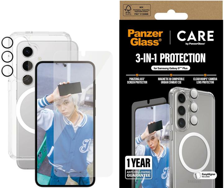 Productafbeelding PanzerGlass CARE by ® Flagship 3-in-1 Set Samsung Galaxy S 2025 Plus (1 Stuk, Samsung Galaxy S25+)