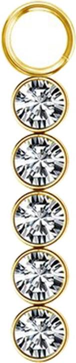 Immagine prodotto Star Piercing Anhänger vergoldet fünf Kristalle silber (senza ottone, Acciaio chirurgico 316L)