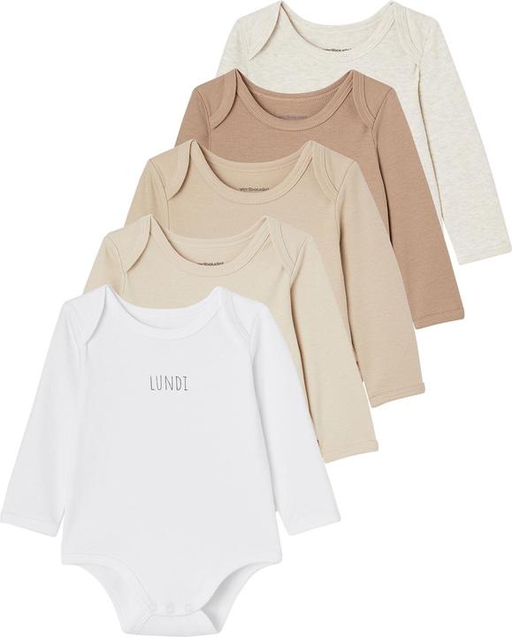 Produktbild Vertbaudet 5er-Pack Baby Langarm-Bodys in Schlupfform BASIC, Bio-Baumwolle (68)