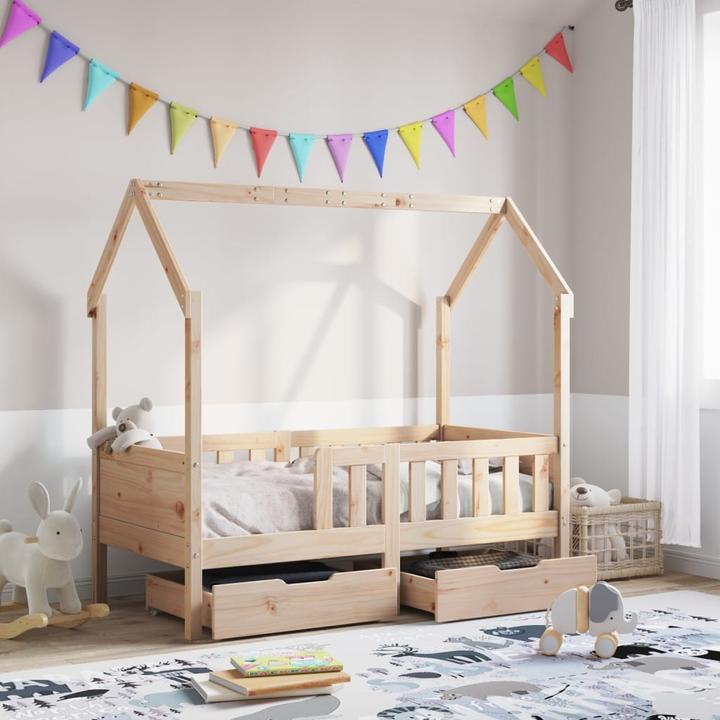 Actual product image VidaXL Cot with drawers (90 x 190 cm)