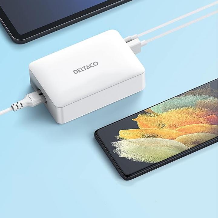 Actual product image Deltaco Multi 6 USB įkroviklis, 4x USB-A, 1x USB-A, 1x USB-C PD / USBC-MO100 / 1902112 (USB-C, 6 Ports)