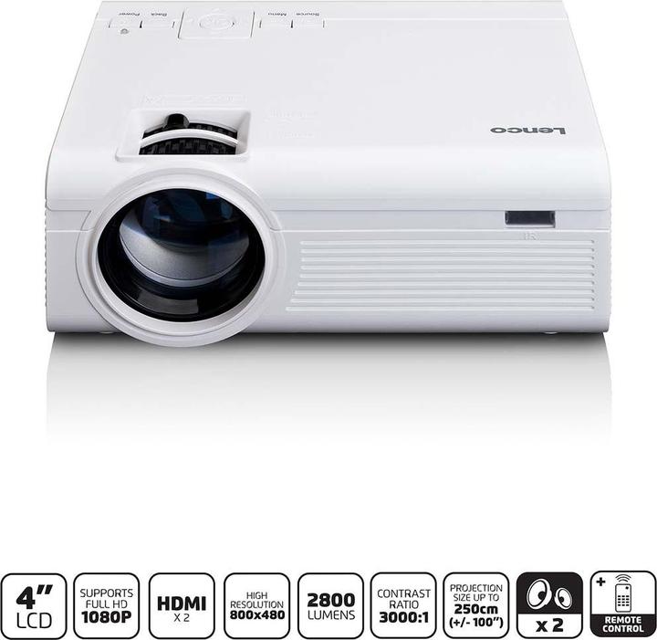 Productafbeelding Lenco LPJ-280WH (WVGA, 2800 lm)