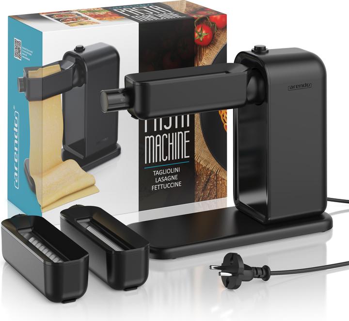Arendo Elektrische Nudelmaschine, Pasta Maker, 5 Stärken, 120 W, Nudelwalze und 2x Pasta-Schneideinsätze
