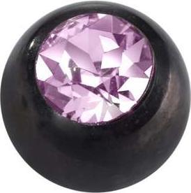 Bijouteria Piercingverschluss (Chirurgenstahl 316L, PVD Beschichtung (schwarz), Premium Kristall)