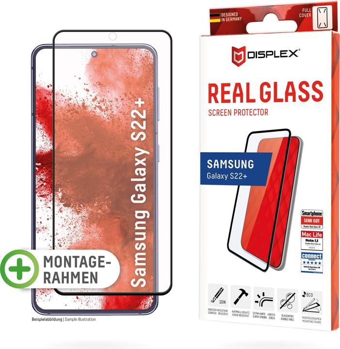 Actual product image Displex Real Glass, Full Cover Panzerglas (1 Piece, Samsung Galaxy S22+)