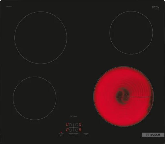 Produktbild Bosch Hausgeräte Series 4, Electric hob, 60 cm, Black, surface mount without frame, PKE611BA2M