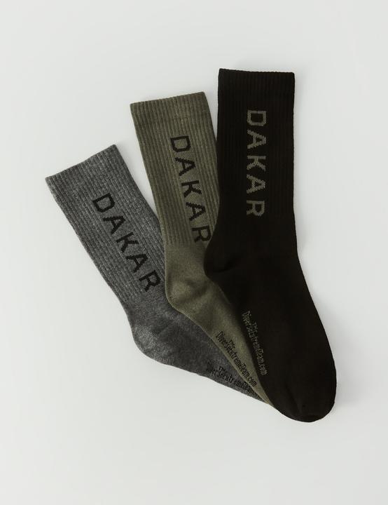Dakar Socks Dkr 24 Athlan 3pack Khaki-Black