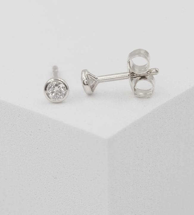 Actual product image Muau Stud earrings frame setting (White gold 750 0.16ct.2 H SI diamonds each 0.08ct.)