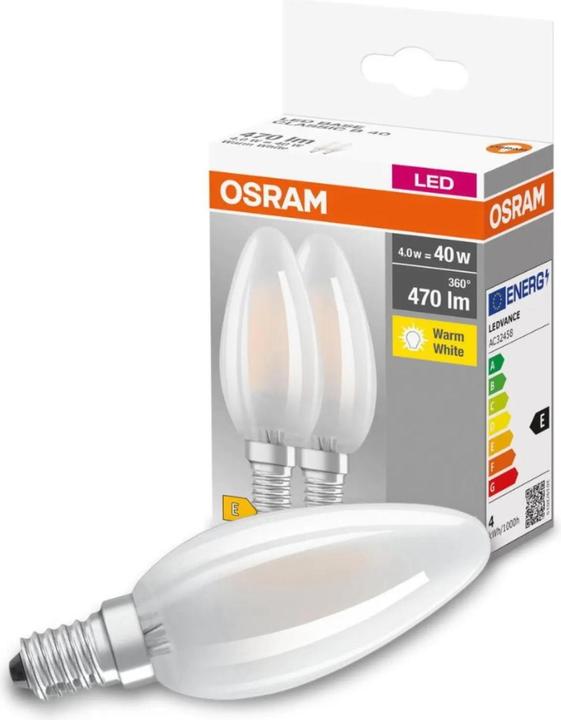 Immagine prodotto Osram Base Led Classic B (E14, 4 W, 470 lm, 2 x, E)