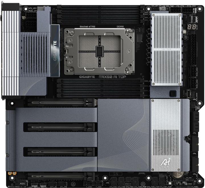 Actual product image Gigabyte TRX50 AI TOP (sTR5, AMD TRX50, E-ATX)