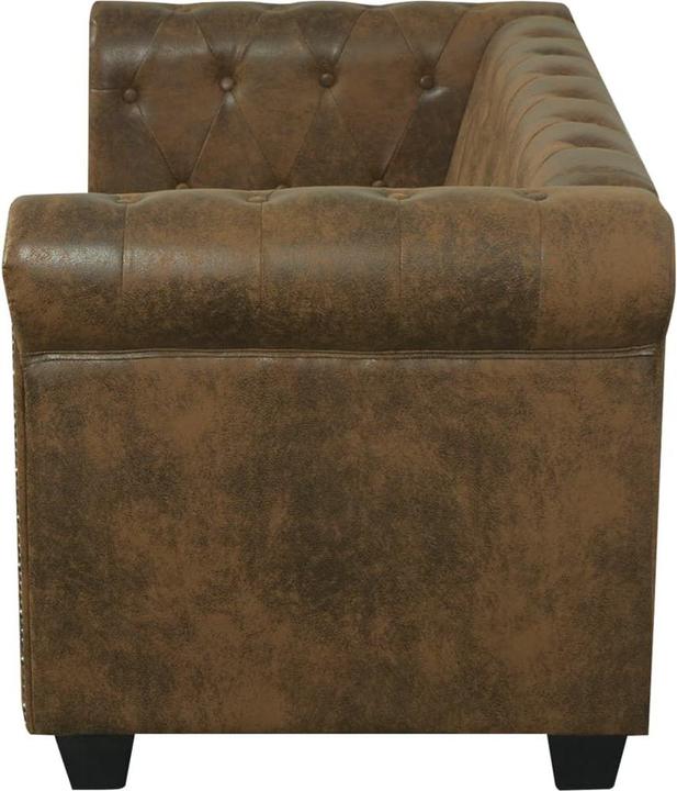 Produktbild VidaXL Chesterfield-Sofa 2-Sitzer Braun Kunstleder (2-Sitzer)