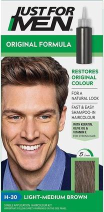 Just For Men Shampoo In Hair Color H-30 Light Medium Brown 66ml (66 ml, Flüssiges Shampoo)