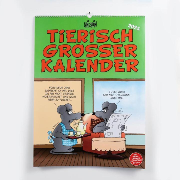 Produktbild Uli Stein Tierisch grosser Kalender 2025: Monatskalender für die Wand im Grossformat (Deutsch)