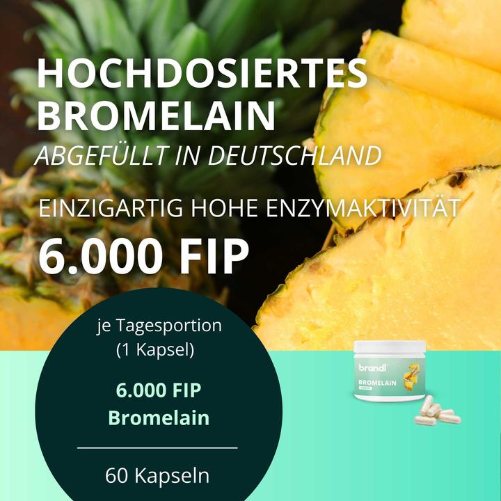 Actual product image Brandl Bromelain capsules high dose (60 Piece, Capsules, 43.08 g)