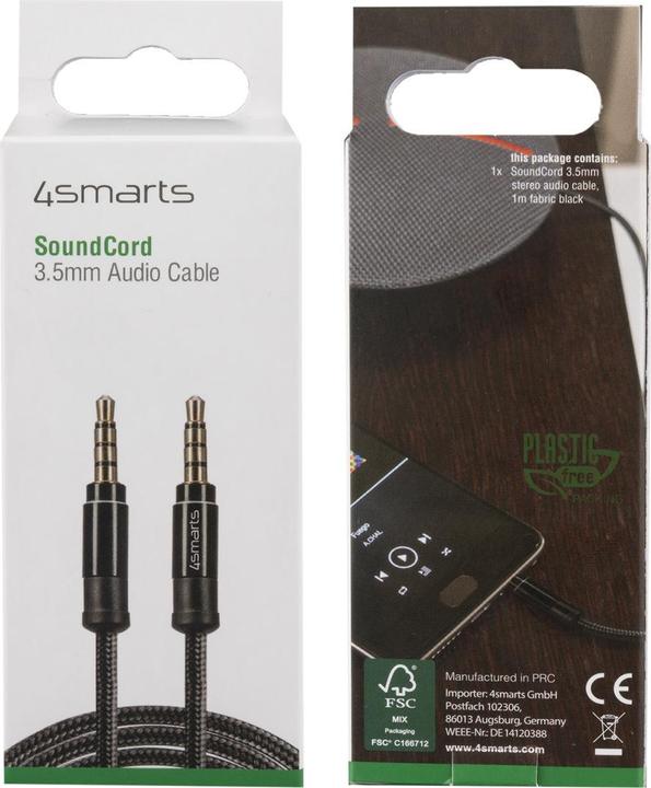 Produktbild 4smarts 3.5 mm Klinkenkabel (1 m, 3.5mm Klinke (AUX))