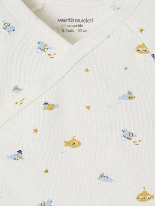 Actual product image Vertbaudet Bio-Kollektion: 5er-Pack Baby Kurzarm-Bodys in Wickelform (62)