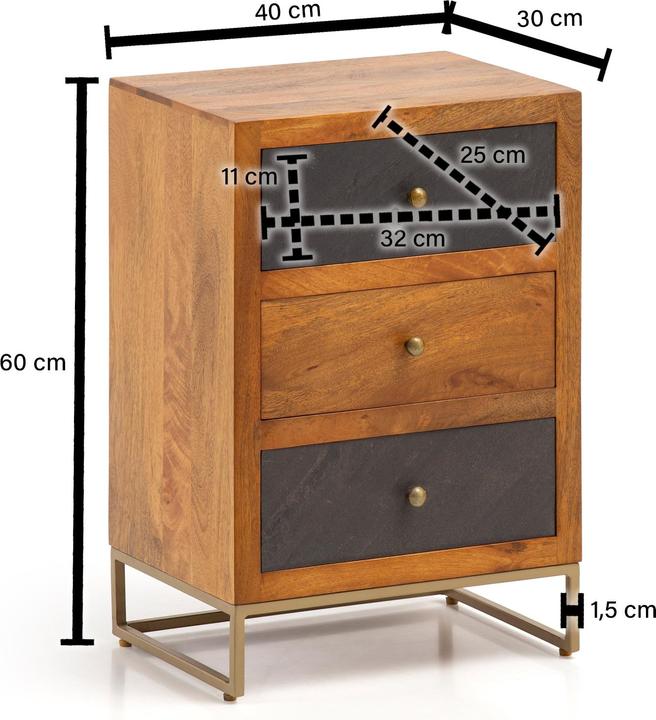 Produktbild FineBuy Nachtkonsole (40 x 60 x 30 cm)