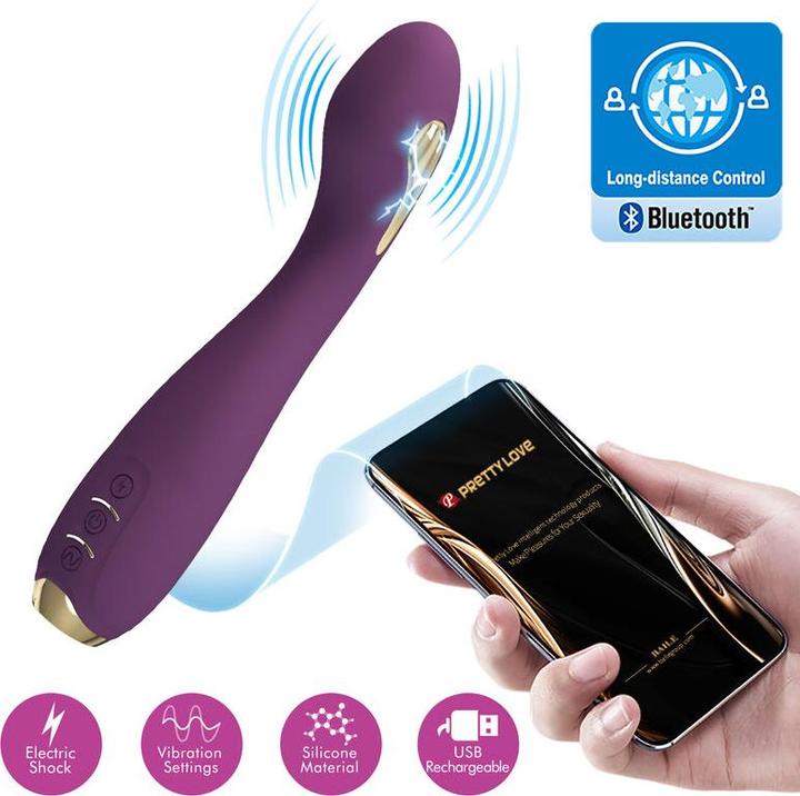 Actual product image Pretty Love Hector Electroshock Vibrator With App Control Purple