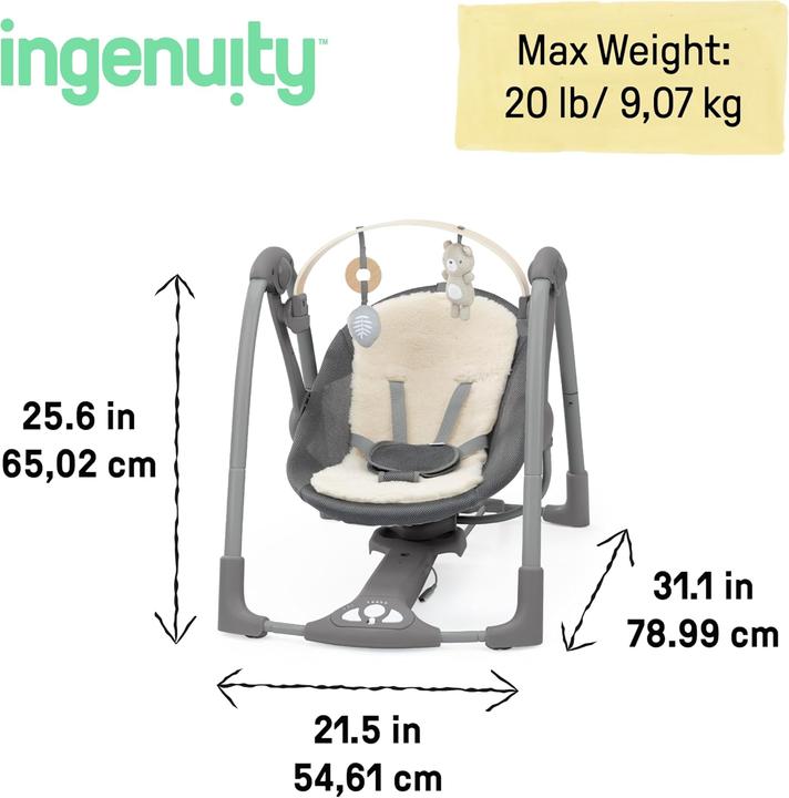 Produktbild Ingenuity Babyschaukel & Wippe mit Musik und Spielbogen