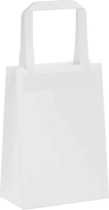Produktbild VidaXL Kraftpapiertüten 250 Stk. mit Henkel Weiss 15x8x21 cm Papiertüte (Geschenktüte, 250 x)
