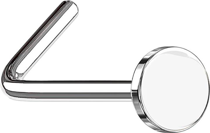 Star Piercing Nasenstecker gewinkelt silber mit Scheibe (ohne Messing, Chirurgenstahl 316L)