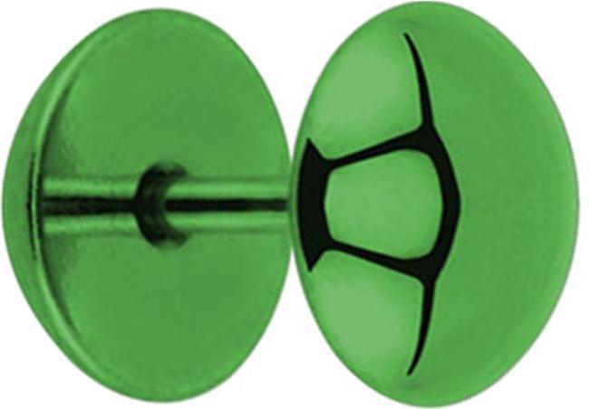 Star Piercing Fake Plug Halbkugel grün (Chirurgenstahl 316L, ohne Messing)