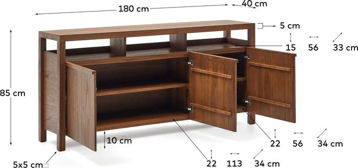 Image du produit Kave Home Sashi (180 x 40 x 85 cm)