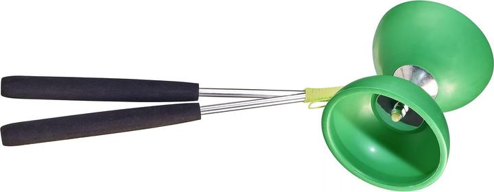 Actual product image Eureka! Rubber Diabolo met Aluminium Stokken - Donkergroen