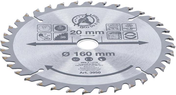 Produktbild BGS Hartmetall-Kreissägeblatt Ø 160 x 20 x 2,4 mm 36 Zähne