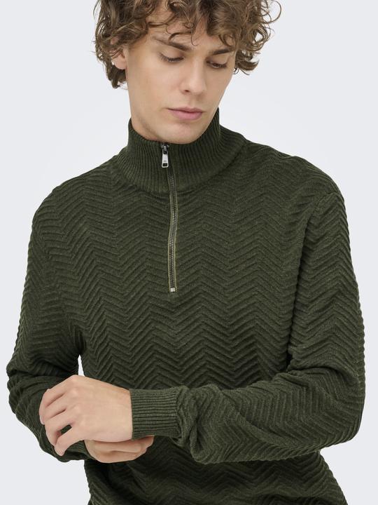 Immagine prodotto Only & Sons Onsmace Reg 12 Herringbon Half Zip Knit (L)